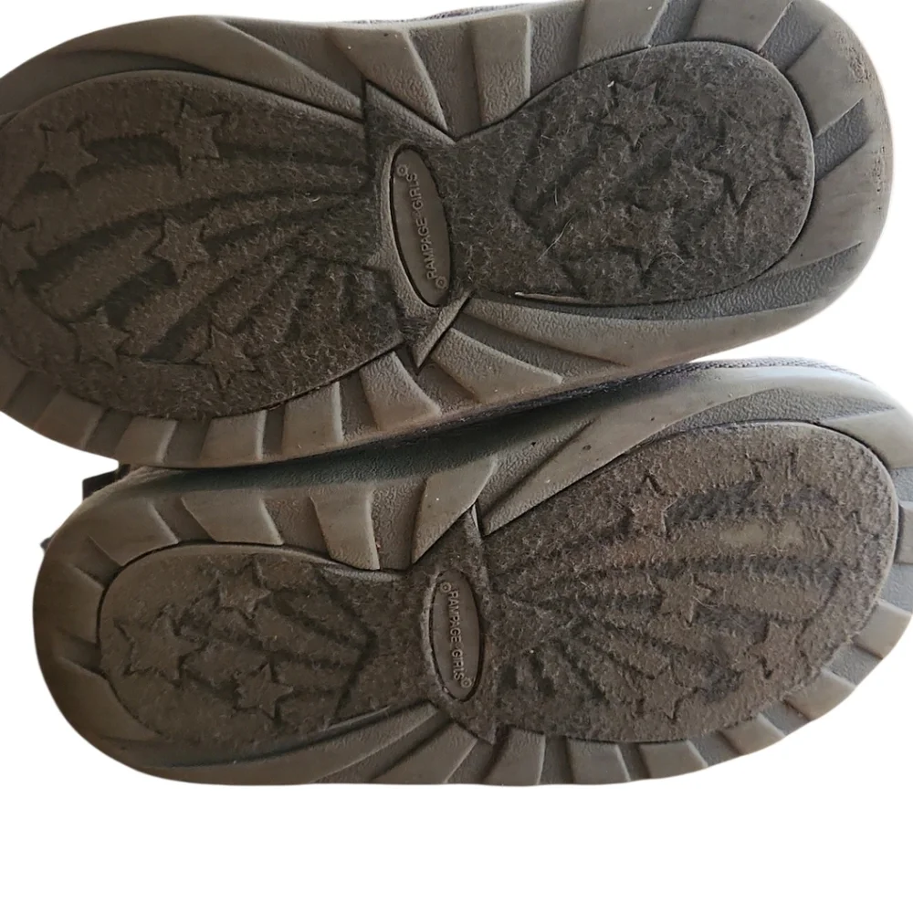 Rampage Lil Nicole Slip On Boots Slip On Gray Faux Fur Lined Size Toddler 10